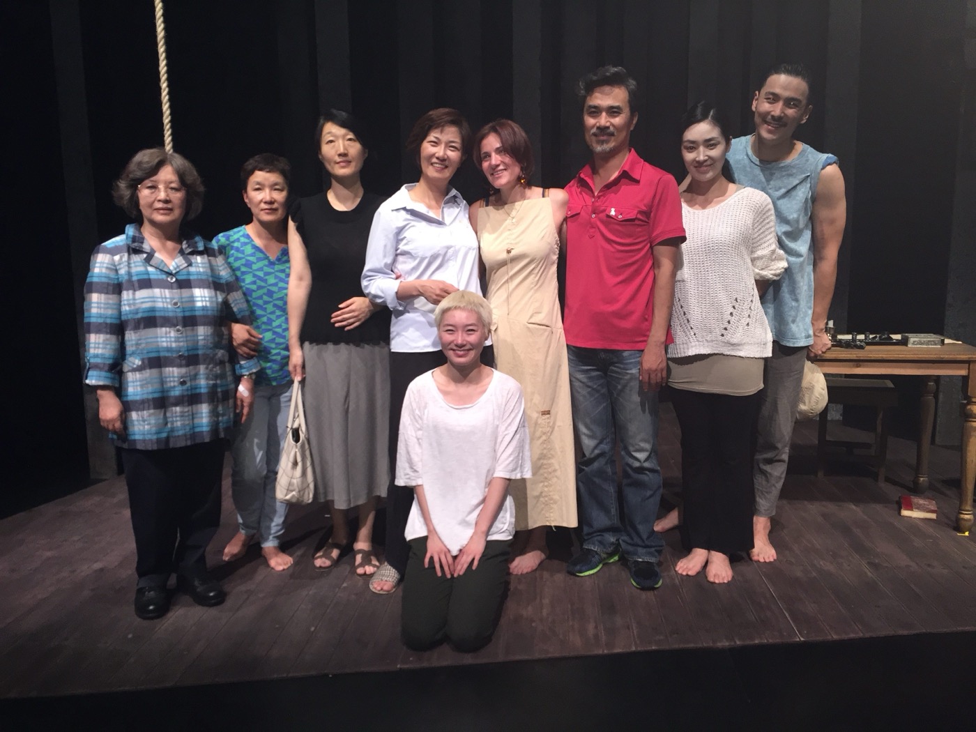 Sophia Romma with the Seoul cast of her play The Past is Still Ahead
